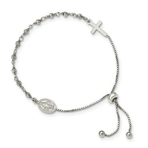 Rosary Bracelet sterling silver adjustable