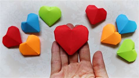 Origami 3D Heart (Very Easy) | How to make puffy paper heart | Maison Zizou | Origami heart ...