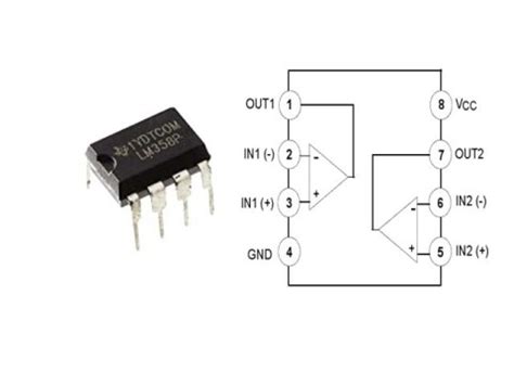 LM358 IC Pin Configuration, Working, LM358 Circuit Examples