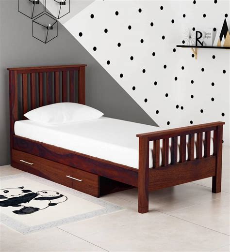 Buy Abbey Sheesham Wood Single Bed With Drawer Storage In Honey Oak ...