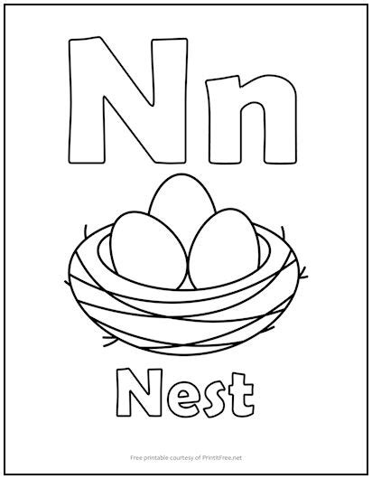 Alphabet Letter “N” Coloring Page | Print it Free