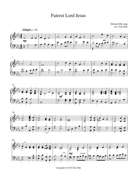 Fairest Lord Jesus Sheet Music | Tom Sills | Piano Solo