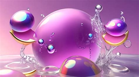 Premium AI Image | Cosmetic essence liquid bubbles molecules antioxidant of liquid bubble