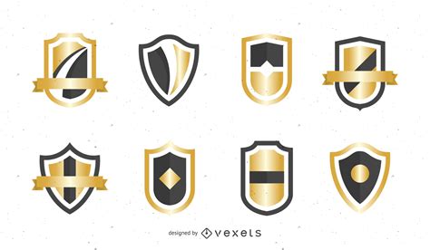 Gold Shield Badge Vector Vector Download