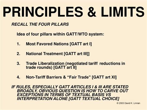 PPT - INT’L TRADE LAW BASIC GATT PILLARS: EXCEPTIONS PowerPoint ...