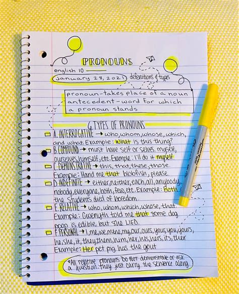 yellow aesthetic note taking ideas for school | Notes inspiration ...