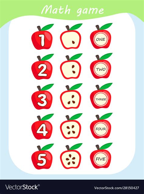 Counting game for preschool children count apples Vector Image