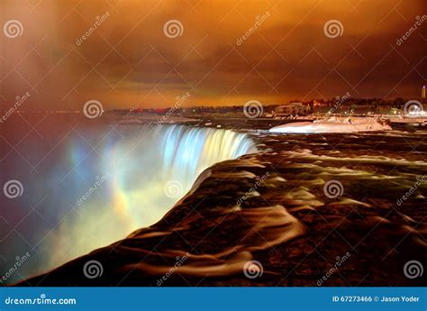 Frozen Niagara Falls at Night Stock Photo - Image of landscape, dynamic: 67273466