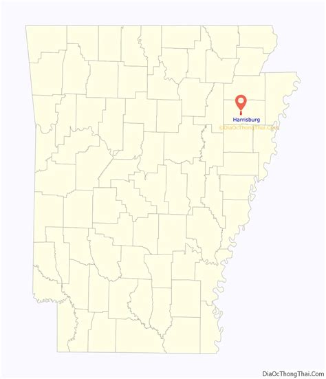 Map of Harrisburg city, Arkansas - Thong Thai Real