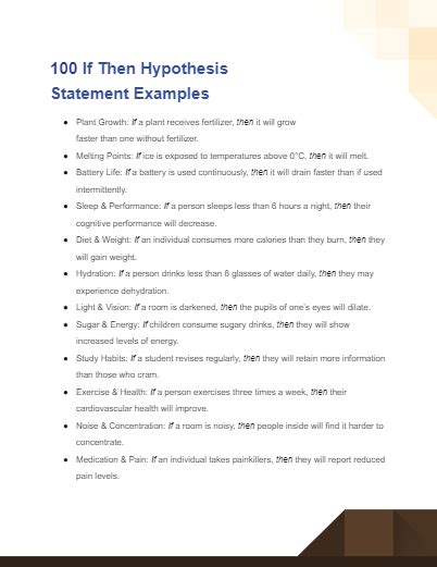 Hypothesis If Then - 99+ Examples, PDF, Tips