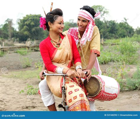 Assamese People Big Festival Of North-east Rongali Bihu. Editorial ...