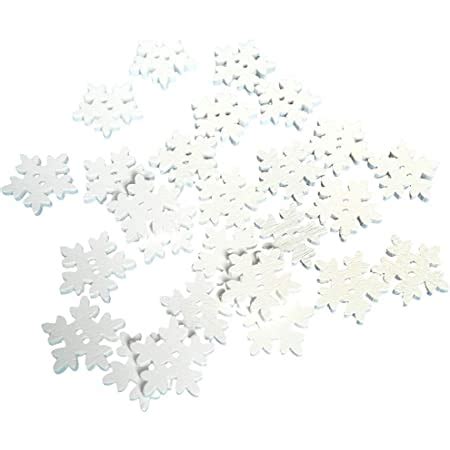 Amazon.com: Konsait 150pcs White Snowflake Buttons Assorted 18mm Christmas Wooden Buttons Mini ...