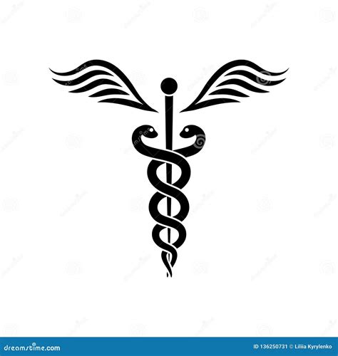 Caduceus or Rod of Asclepius . Medical Symbol Stock Vector ...