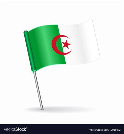 Algerian flag map pointer layout Royalty Free Vector Image