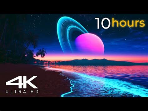 10 Hours Loop - Bioluminescent Beach, Screensaver, Live Wallpaper - 4K ...