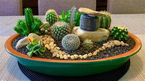 Cacti and Succulents Arrangement - YouTube Diy Garden, Succulent Rock Garden, Mini Cactus Garden ...