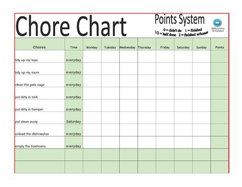 Chore Spreadsheet Template - prntbl.concejomunicipaldechinu.gov.co