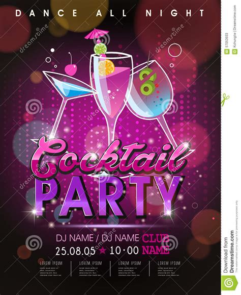 Fantastic Cocktail Party Poster Design Stock Vector - Illustration of music, fantastic: 57053933