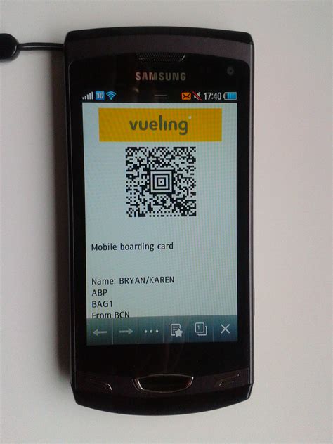 Vueling boarding pass on mobile phone | My review of Vueling… | Flickr