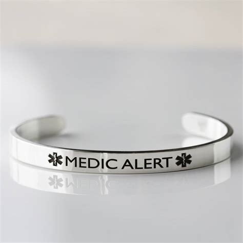silver medical alert allergy cuff bracelet by morgan & french | notonthehighstreet.com