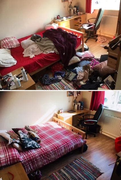 20 Photos of Messy Rooms Before and After Cleaning