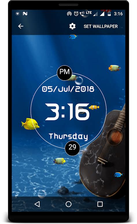 LED Digital Clock with Aquarium live wallpaper APK для Android — Скачать