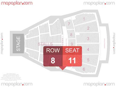 London Hammersmith Eventim Apollo detailed interactive seating plan with seat & row numbers ...