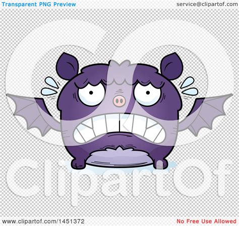 Clipart Graphic of a Cartoon Scared Flying Bat Character Mascot ...