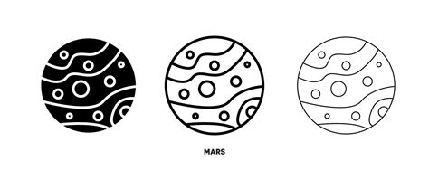 Mars planet icon vector. Simple planet Mars sign in modern design style ...