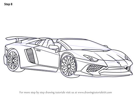 Learn How to Draw Lamborghini Aventador LP750-4 SV Roadster (Sports ...