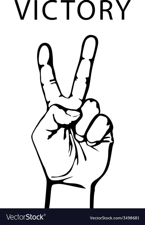 Hand with victory sign Royalty Free Vector Image