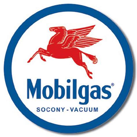 Mobil Gas – Pegasus – Round Metal Tin Sign 29.8cm Diameter Genuine ...