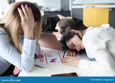 Tired Business Woman Sleeping at Table in Office Stock Photo - Image of loss, finished: 216600402