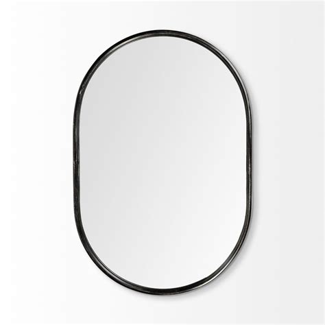 Oval Black Mirror | Black metal frame, Accent mirror wall, Mirror wall