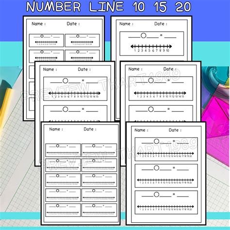 Number Line 1-20 Template Addition Subtraction Math Printable Worksheet ...