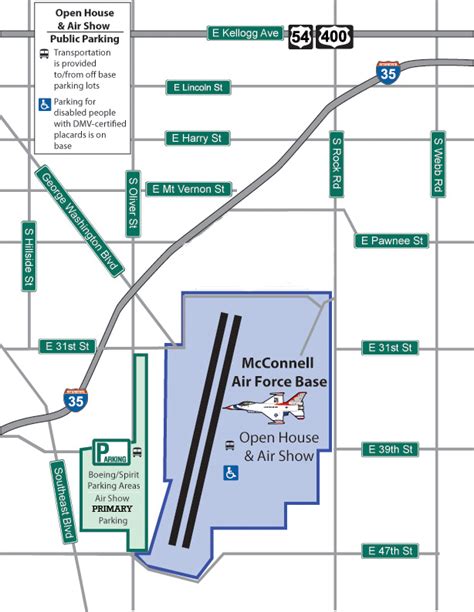 McConnell 2010 Open House and Air Show parking map.