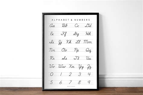 Cursive Handwriting Chart Minimalist Printable Alphabet ABC, 43% OFF