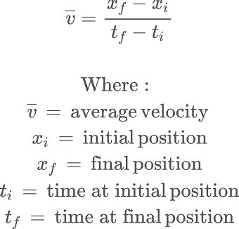 Average Velocity Equation