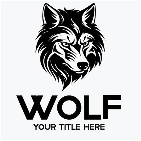 Premium Vector | Black and white wolf head logo