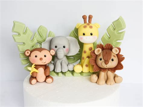 Baby Safari Cake Topper Fondant With Leaves Bundle Cute - Etsy UK