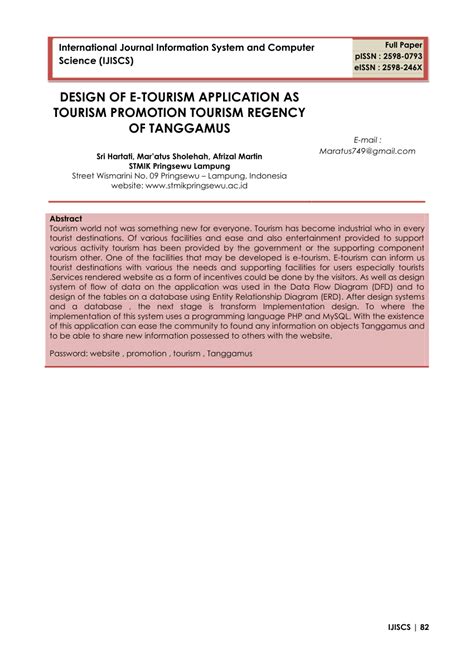 (PDF) DESIGN OF E-TOURISM APPLICATION AS TOURISM PROMOTION TOURISM REGENCY OF TANGGAMUS