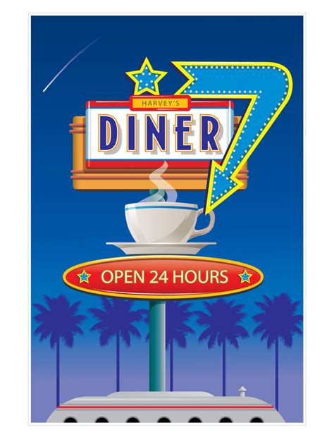 Vintage Poster Vintage Diner Poster Vintage Travel Poster - Etsy UK