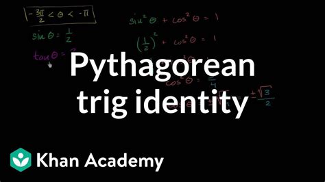 Using the Pythagorean trig identity | Trig identities and examples | Trigonometry | Khan Academy ...