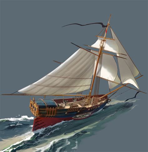 ArtStation - Pirate Sloop, Carlo Arellano | Pirate ship art, Old ...