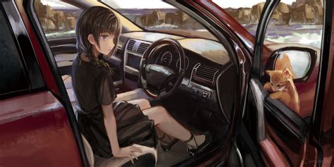 2560x1440 Anime Girl Inside Car 1440P Resolution ,HD 4k Wallpapers ...