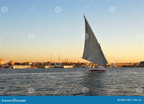 Sunset of Nile River stock photo. Image of water, sunset - 20417102