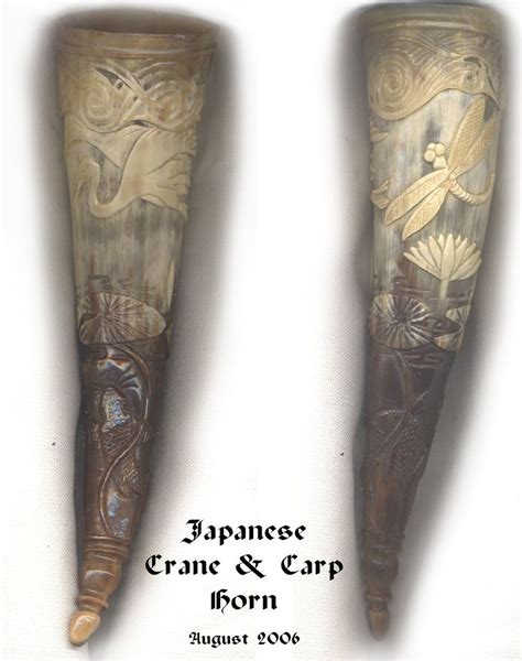 Oriental styled horn | Horns, Skull carving, Scrimshaw art