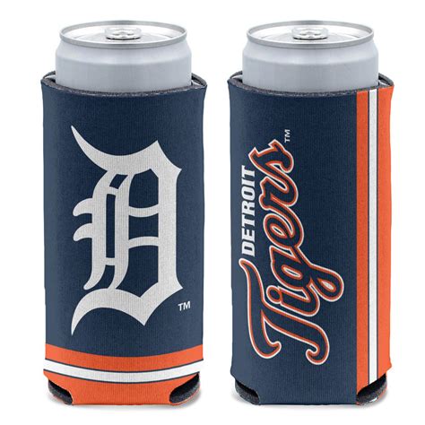 Detroit Tigers Slim 2-Sided Can Cooler - Vintage Detroit Collection