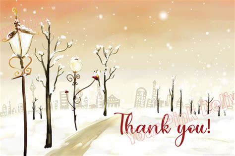 Thank You (Golden Winter Scene) | your-pink-delivery