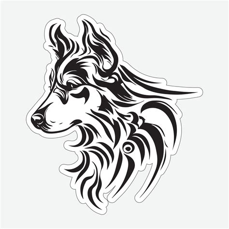 Dog art black and white sticker for printing 27697347 Vector Art at ...